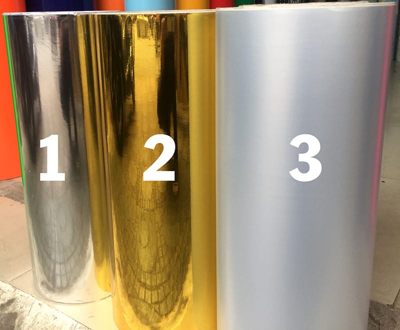 Chất liệu tem nhãn decal xi vàng và decal xi bạc