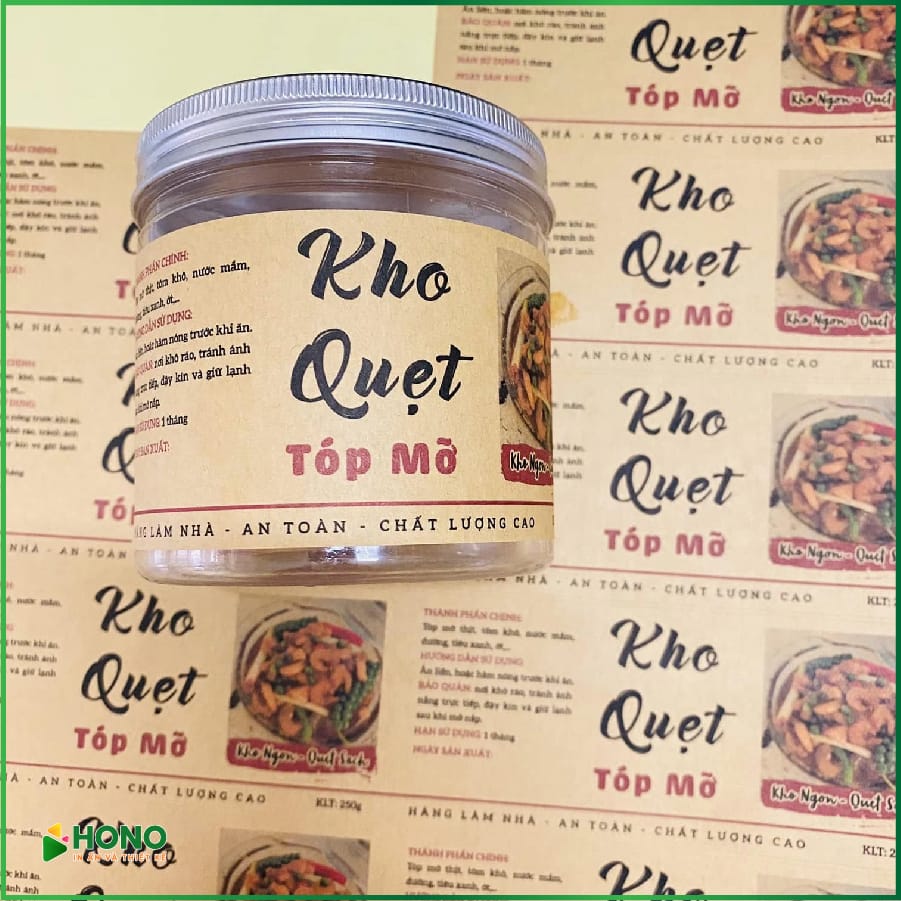 Tem decal giấy dán hũ thực phẩm khô