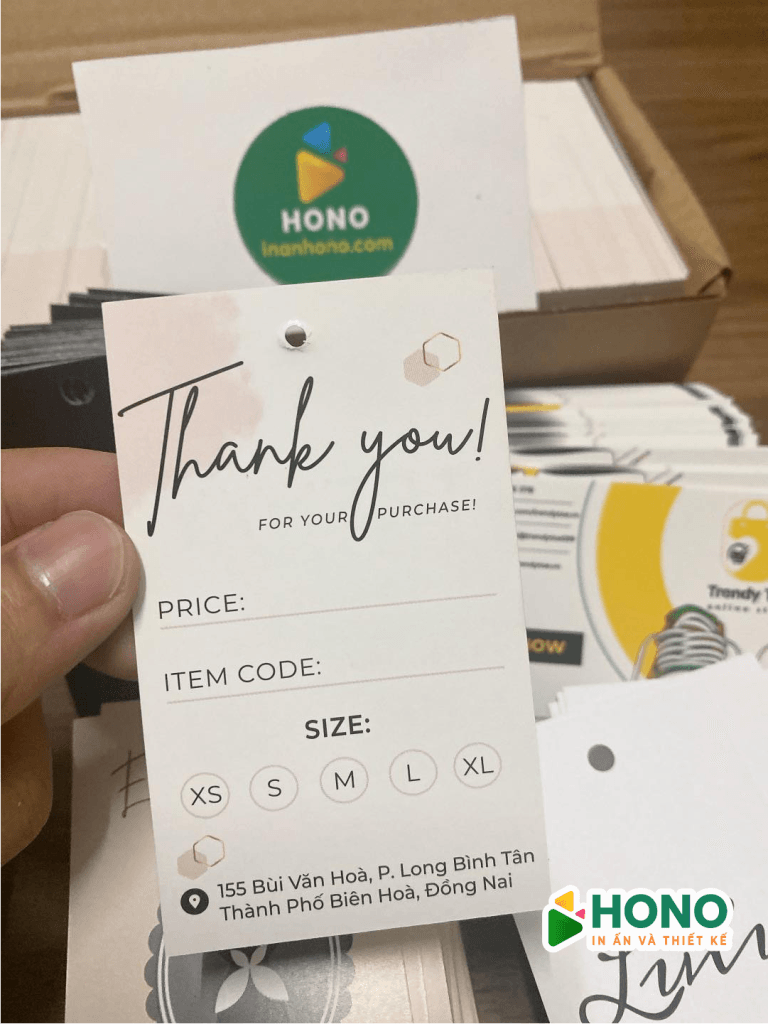 In thẻ bài treo quần áo Esmee Clothes thiết kế phong cách vintage in trên giấy mỹ thuật cao cấp