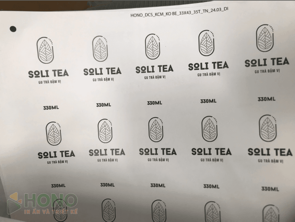 In tem decal giấy Soli Tea  chuyên nghiệp tại TP. HCM